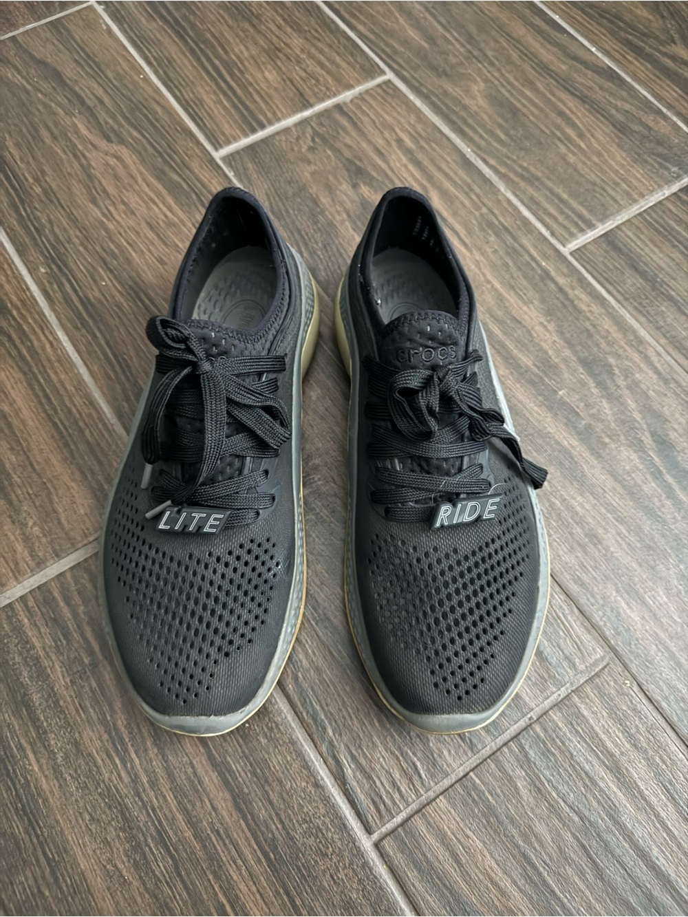 CROCS LiteRide Women’s Black Sneakers with Grey Sole